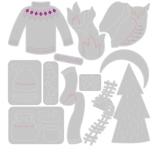 Sizzix Thinlits Stanzschablone "Cozy Woodland"