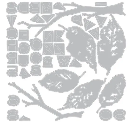 Sizzix Thinlits Stanzschablone "Leaves + Sticks by Tim Holtz"