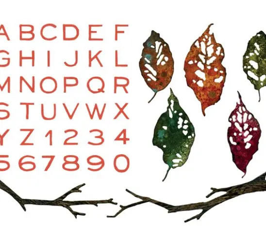 Sizzix Thinlits Stanzschablone "Leaves + Sticks by Tim Holtz"
