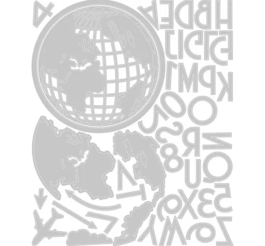 Sizzix Thinlits Stanzschablone "World Travel by Tim Holtz"