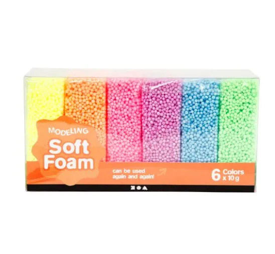 Soft Foam, sortierte Farben, 6 x 10 g