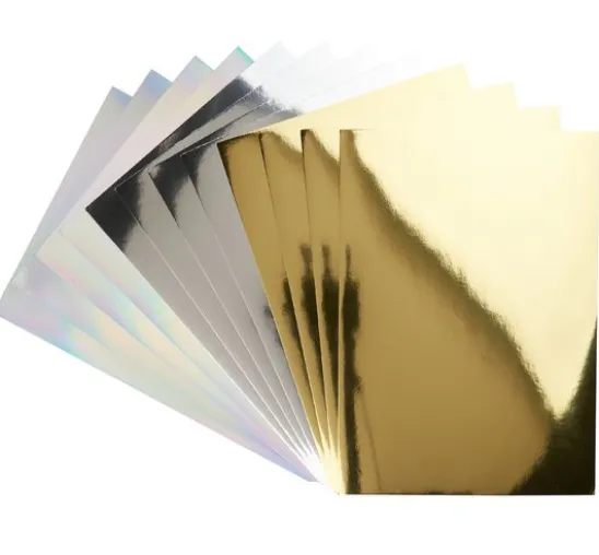 Spiegelkarton-Block Gold/Silber