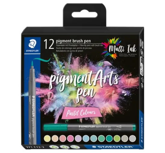 STAEDTLER Pigment brush pen, 12er-Set