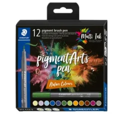 STAEDTLER Pigment brush pen, 12er-Set