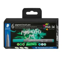 STAEDTLER Pigment brush pen, 6er-Set