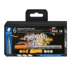 STAEDTLER Pigment brush pen, 6er-Set
