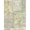 Stamperia Motiv-Strohseide Backgrounds "Symphony", DIN A6, 8er Set