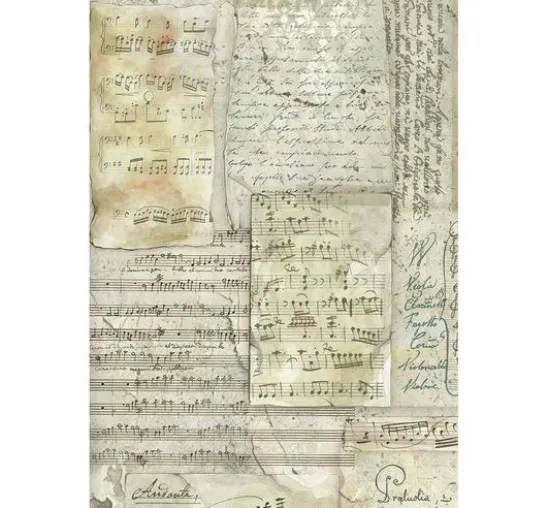 Stamperia Motiv-Strohseide Backgrounds "Symphony", DIN A6, 8er Set