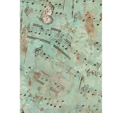Stamperia Motiv-Strohseide Backgrounds "Symphony", DIN A6, 8er Set