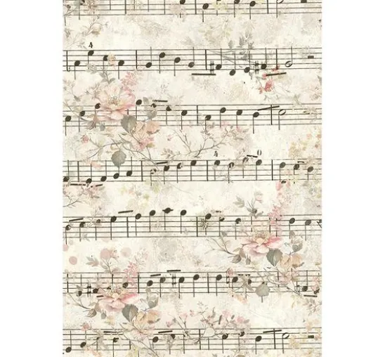 Stamperia Motiv-Strohseide Backgrounds "Symphony", DIN A6, 8er Set