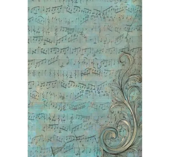 Stamperia Motiv-Strohseide Backgrounds "Symphony", DIN A6, 8er Set