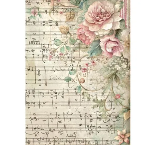 Stamperia Motiv-Strohseide Backgrounds "Symphony", DIN A6, 8er Set