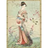Stamperia Motiv-Strohseiden Sortiment "Oriental Garden", DIN A6, 8er Set