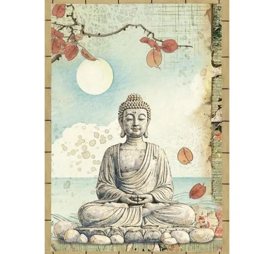 Stamperia Motiv-Strohseiden Sortiment "Oriental Garden", DIN A6, 8er Set