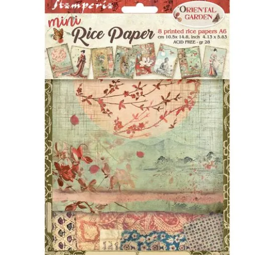 Stamperia Motiv-Strohseiden Sortiment "Oriental Garden", DIN A6, 8er Set