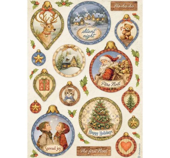 Stamperia Motiv-Strohseiden Sortiment "Silent Night", DIN A4, 6er-Set