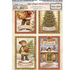 Stamperia Motiv-Strohseiden Sortiment "Silent Night", DIN A4, 6er-Set