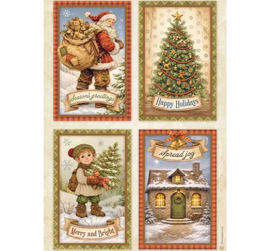 Stamperia Motiv-Strohseiden Sortiment "Silent Night", DIN A4, 6er-Set