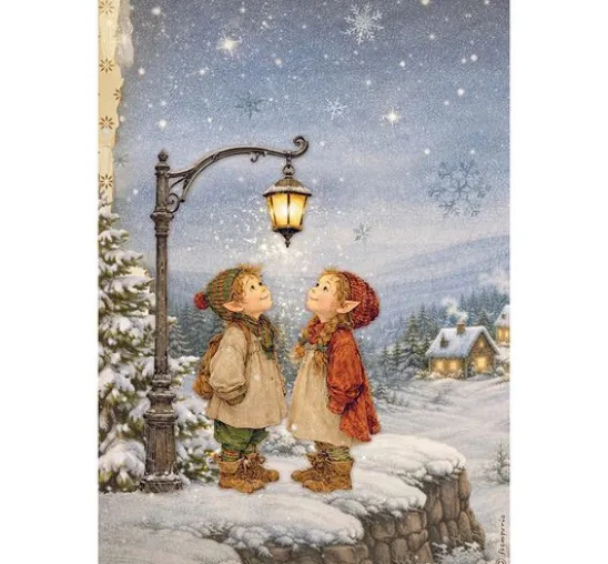 Stamperia Motiv-Strohseiden Sortiment "Silent Night", DIN A4, 6er-Set