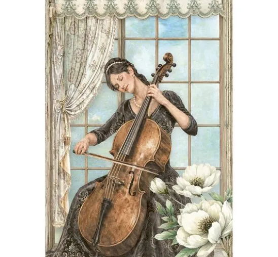 Stamperia Motiv-Strohseiden Sortiment "Symphony", DIN A6, 8er Set