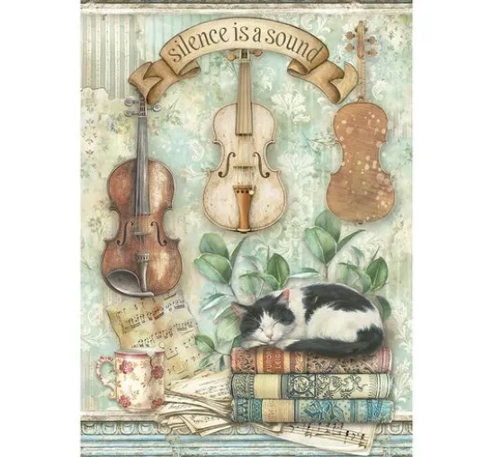 Stamperia Motiv-Strohseiden Sortiment "Symphony", DIN A6, 8er Set