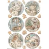 Stamperia Motiv-Strohseiden Sortiment "White Christmas", DIN A4 , 6er-Set