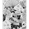 Stamperia Schablone "Oriental Garden - Fans", 20 x 25 cm