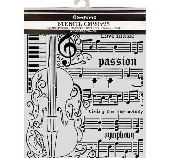 Stamperia Schablone "Symphony - Violin", 20 x 25 cm