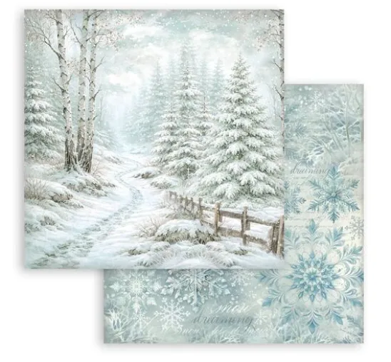 Stamperia Scrapbook-Block "White Christmas Backgrounds"
