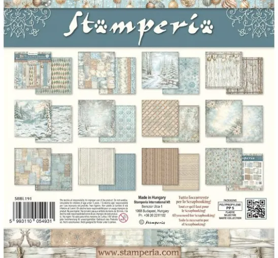 Stamperia Scrapbook-Block "White Christmas Backgrounds"