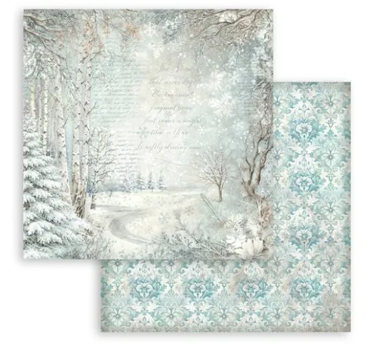 Stamperia Scrapbook-Block "White Christmas Backgrounds"