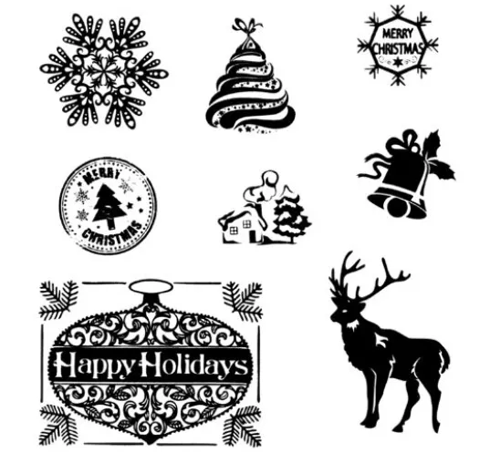Stanzformen- und Stempel-Set „Happy Holidays“