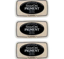 StazOn Pigment Stempelkissen Schwarz, 3er Set