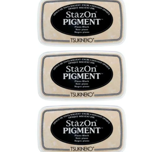 StazOn Pigment Stempelkissen Schwarz, 3er Set