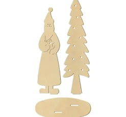 Stehfigur "Weihnachtsmann mit Tanne"