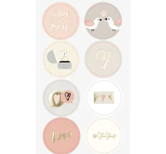 Sticker "Hochzeit", mit Goldfolie