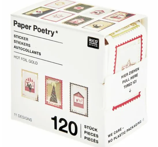 Stickerrolle "Briefmarken Weihnachtspost"
