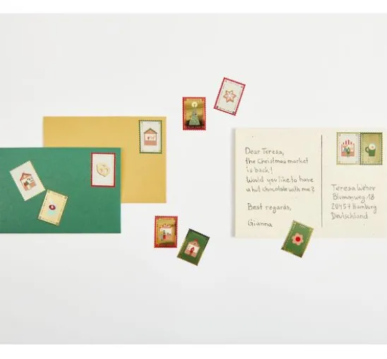 Stickerrolle "Briefmarken Weihnachtspost"