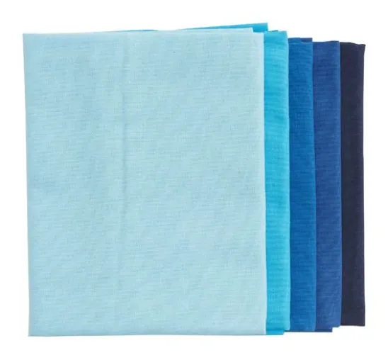Stoffpaket Patchy Uni "Hellblau-Marine"