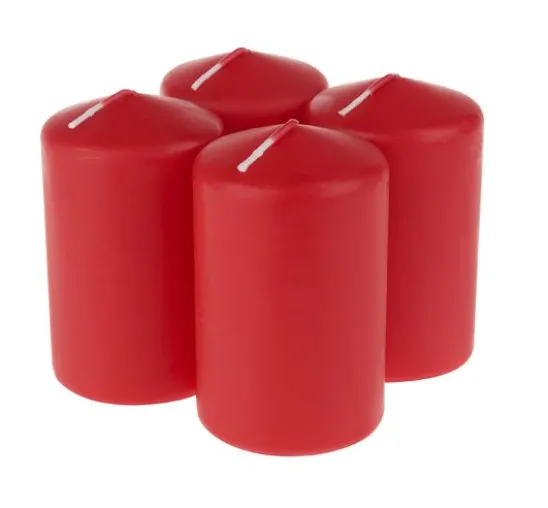 Stumpenkerze, getaucht, Rot, Ø 60mm
