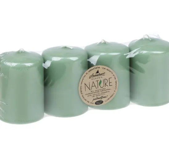 Stumpenkerzen "Nature", 4er-Pack