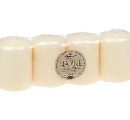 Stumpenkerzen "Nature", 4er-Pack