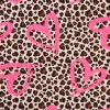 Sweat-Stoff Neon Print "Leopard mit Herz"