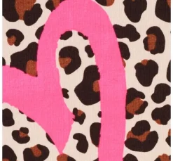 Sweat-Stoff Neon Print "Leopard mit Herz"