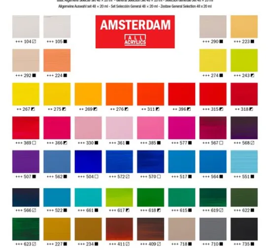 Talens AMSTERDAM Acrylfarben-Set "General Selection 48"