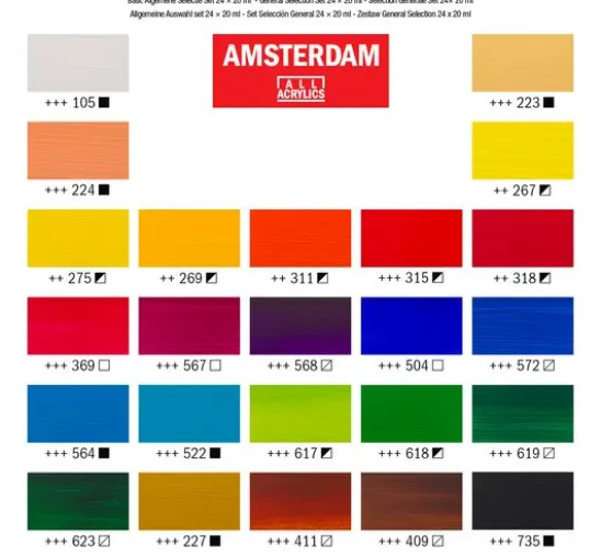 Talens AMSTERDAM Acrylfarben-Set "General Selection 24"