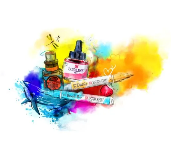 Talens Ecoline Duotip "Schwarz-Grau-Set"