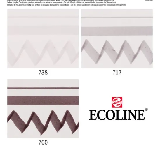 Talens Ecoline Duotip "Schwarz-Grau-Set"
