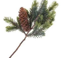 Tannen Zweig mit einem Zapfen, L 24 cm