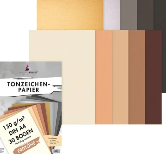 Tonpapier-Sortierung "Erdtöne"
